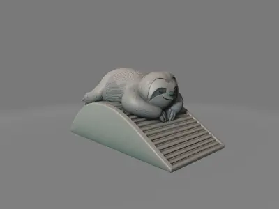 Lazy Sloth Doorstop  Grooved Back Design 3D print model