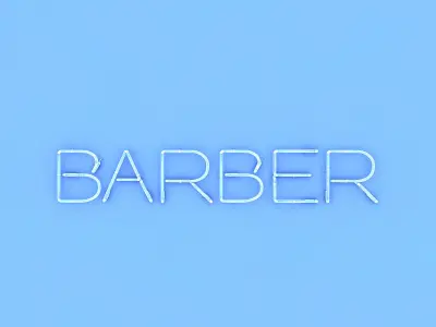 Barber Neon Sign Low-poly 3D model