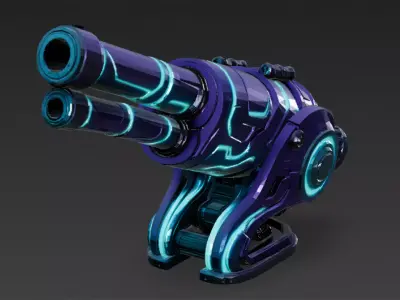 Sci-Fi Turret Low-poly 3D model order