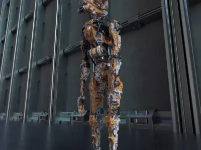 Robot Sci-fi Low-poly 3D model by EdwardSid