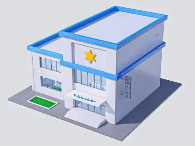 Police Low-poly 3D model