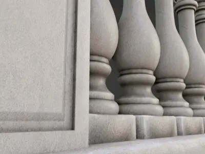 Balustrade - 15 Balcony Stone Models - Greek - Roman Low-poly 3D model