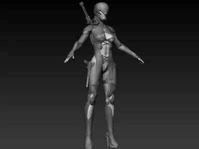 Cyberpunk Female Character 3D model