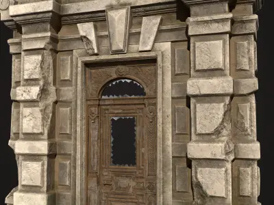 Old Portal Abandoned Door Low-poly 3D model