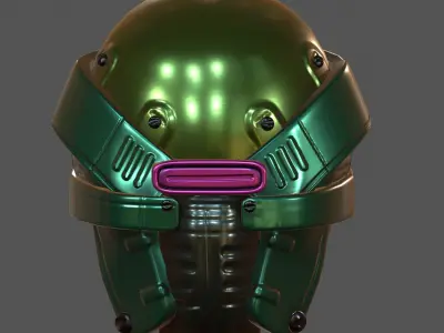 Helmet plastic mask protection  Low-poly 3D model Low-poly 3D model