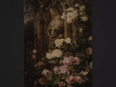 La Madone aux Roses Tapestry Low-poly 3D model