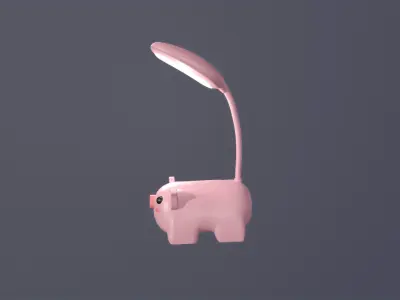 Pig Desk Lamp Cute  Low-poly 3D model