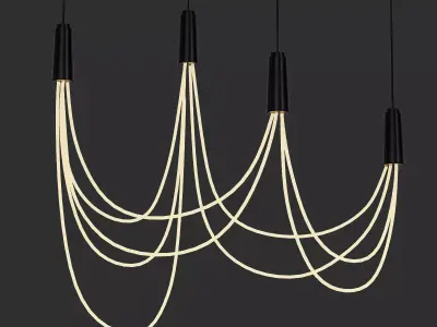 FLOCK pendant light with wires 3D model
