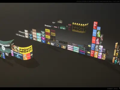 Billboards Pack Vol 01 Low-poly 3D model