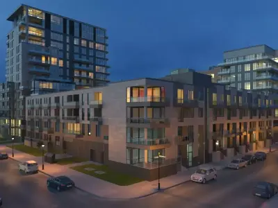 Night City Street with Cars 3D model