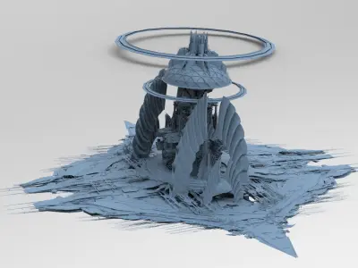 Cyber Elite Tower array 3 Low-poly 3D model