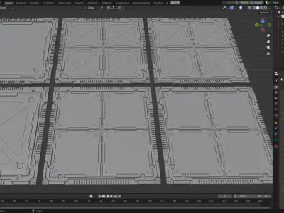 Sci-fi style interior ground deck high model PBR 3D model