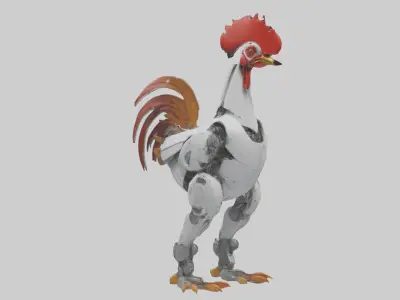 Robot version of a rooster model 3D model