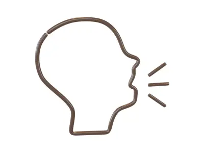 Neon Speaking Head v1 006 Low-poly 3D model