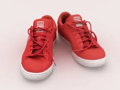 Puma Suede Trainers Red 3D model