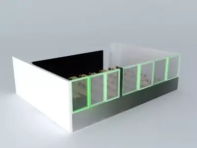 Classroom glass fronted office with lighting Free 3D model