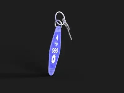 KEYRING key tag motel mockup 3D model