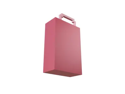 Voxel Plastic Bag v1 004 Low-poly 3D model
