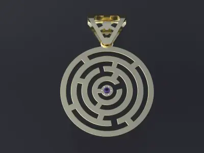 Pendant cercle maze for CNC or 3D print model  3D print model