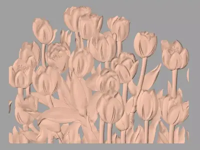 Door flower 3D relief STL Model for CNC woodworking carving E332 3D model