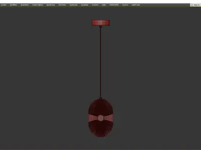 LOCUS glass and gold pendant light Low-poly 3D model