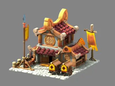 Cartoon architecture  Cartoon Town 3D model