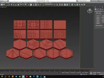 modular road system low poly 3d model pack Low-poly 3D model