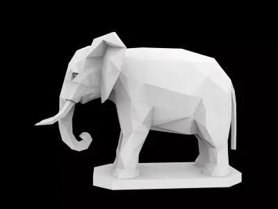 Geometric Elephant Sculpture 3D Print Model 3D print model