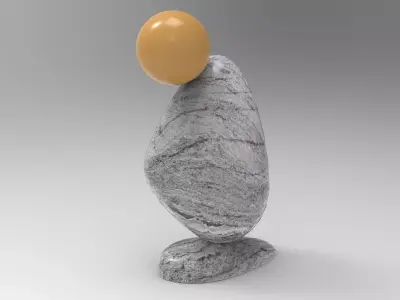 Tone Table Lamp Low-poly 3D model