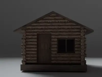 Wooden cabin Low-poly 3D model buy
