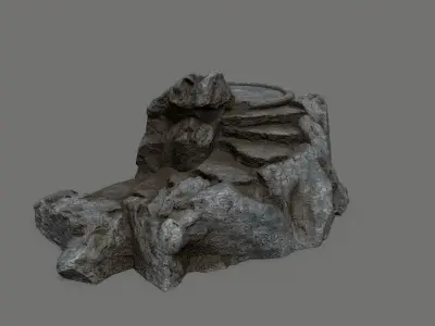 Ladder Ruin Low-poly 3D model 6