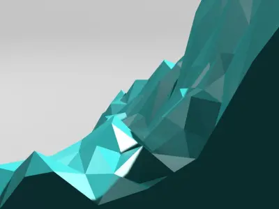 Isometric Ice Cliff Low-poly 3D model