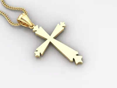 Light Gold 18K Cross Pendant 2CP015 3D print model
