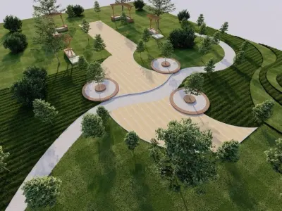 park-public park-Private Park Landscape 3D model
