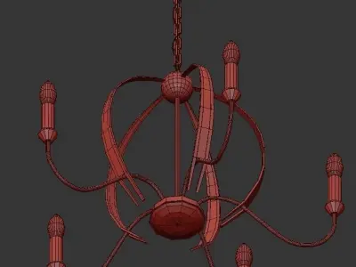 RUFUS wrought iron chandelier 3D model