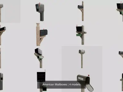 American Mailboxes 3D Model Pack