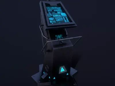 Sci-Fi Console-Computer Low-poly 3D model
