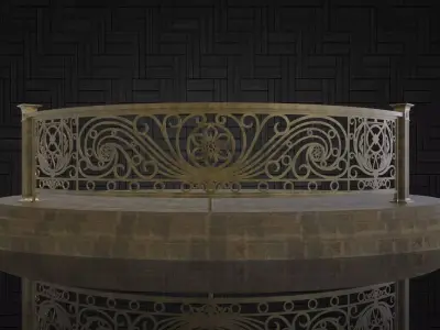freelancer ornate wrought iron railing 3D model
