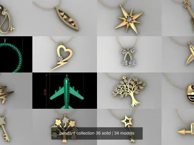 pendant collection 36 solid 3D Model Pack