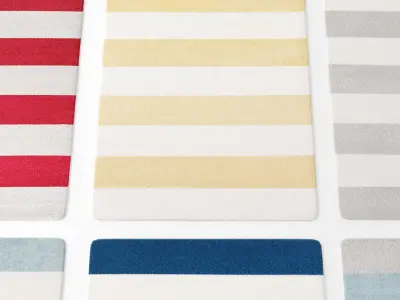 Carpet collection 5 striped rugs 3D model