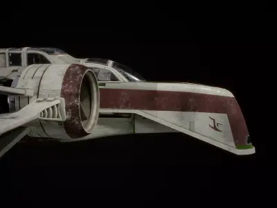 Star wars ARC-170 Starfighter rigged Med poly mesh Low-poly 3D model