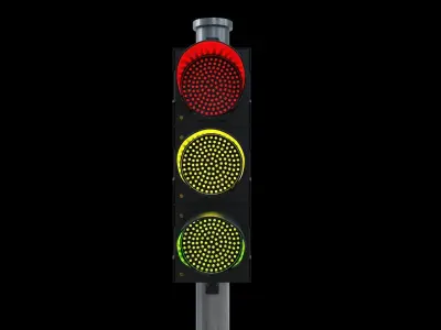 traffic light led Low-poly 3D model
