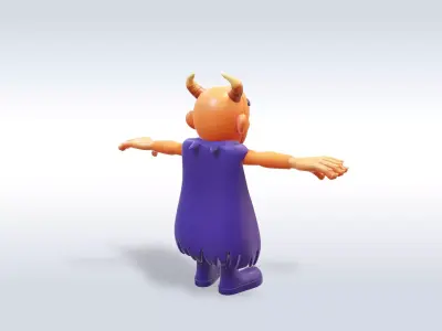 Cheerful Pumpkin evil Boy Halloween Character 3D model