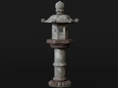 Japanese Lanterns 3d Scene 3D model