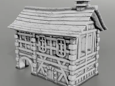 medieval house 3D print model