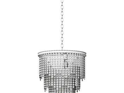 close to ceiling crystal chandelier 3D model