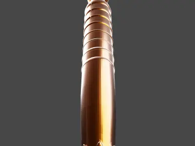 Gold and Blue double-bladed lightsaber Low-poly 3D model