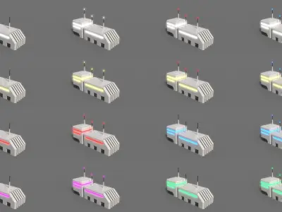 PBR Sci-Fi Building A07 Low-poly 3D model