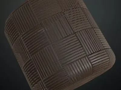 Dark Wood Basketweave Parquet PBR Seamless Texture