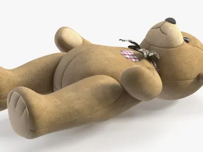  Plush Teddy Bear with Fabric Patches Brown 